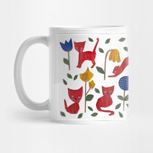 cat and flower pattern Mug